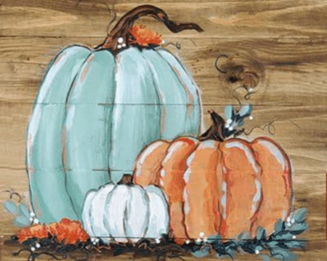 Paint on a wood pallet.